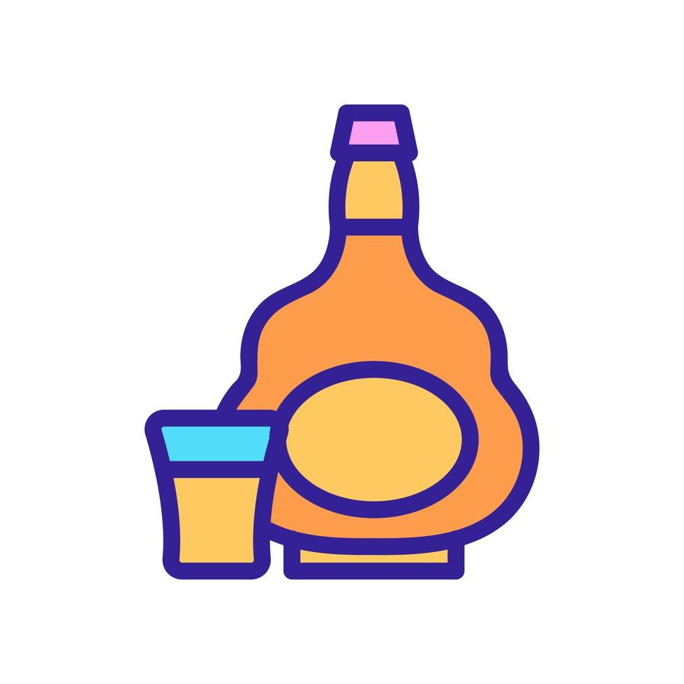 cognac fles glas pictogram vector overzicht illustratie