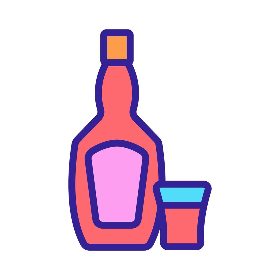 wodka fles glas pictogram vector overzicht illustratie