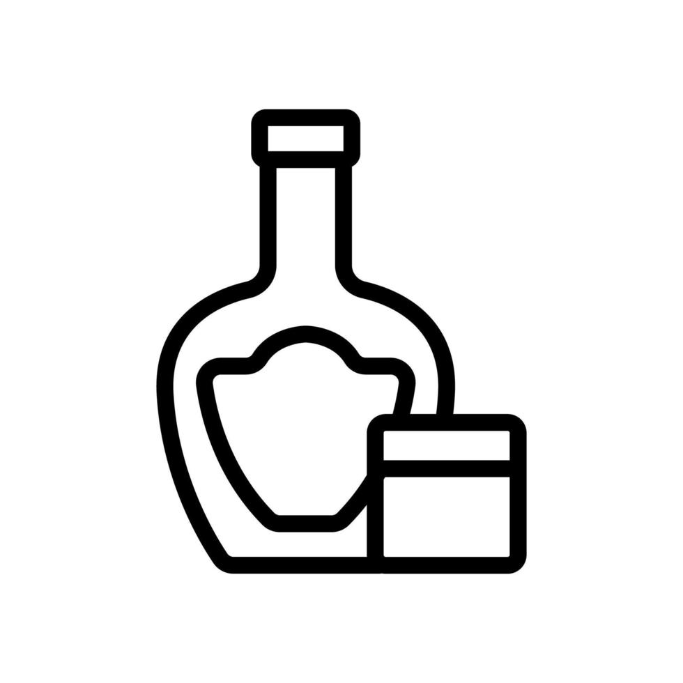 cognac fles glas pictogram vector overzicht illustratie