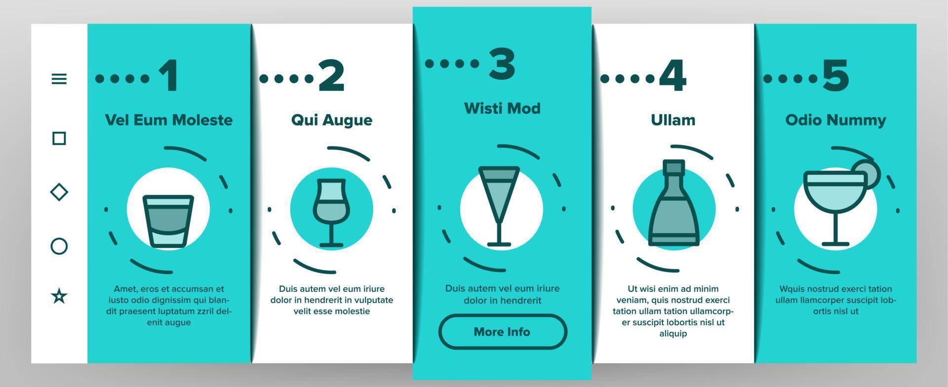 alcohol drinken elementen vector onboarding