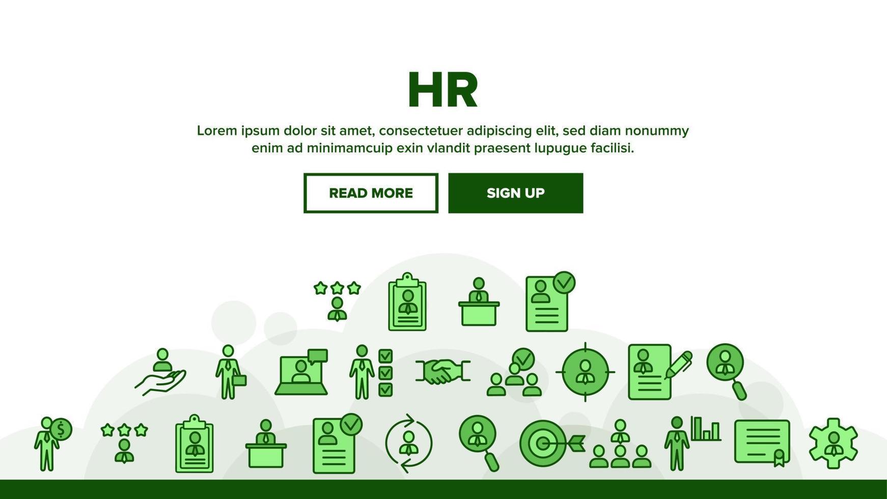 collectie hr human resources pictogrammen instellen vector