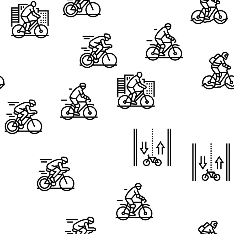 fietstransport en accessoires vector naadloos patroon