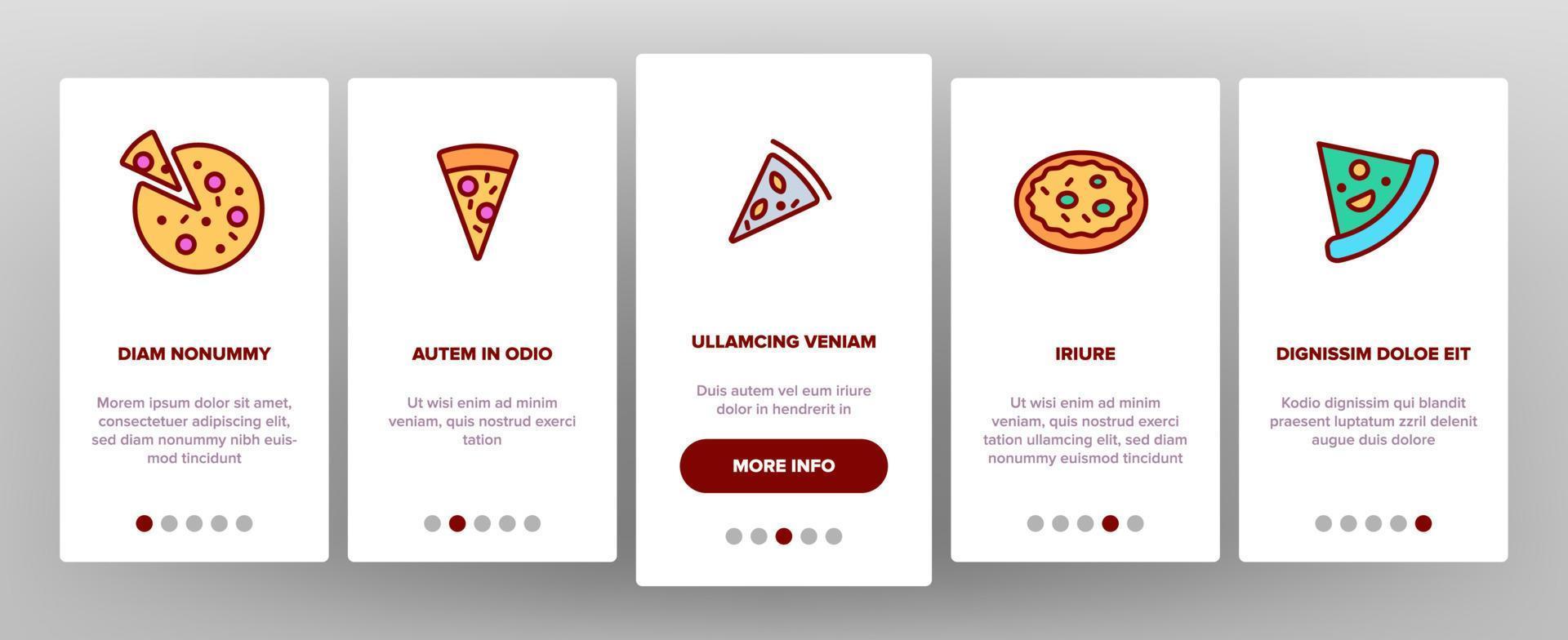 pizza driehoek plakjes vector onboarding