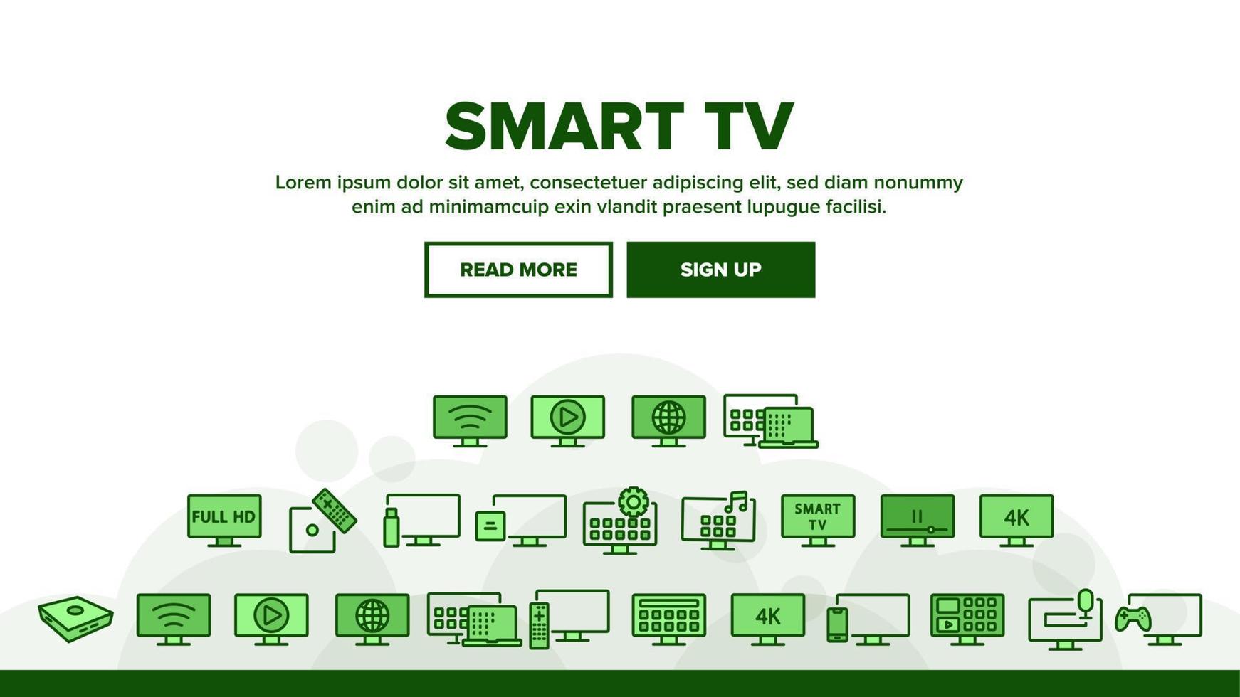 smart tv televisie landing header vector