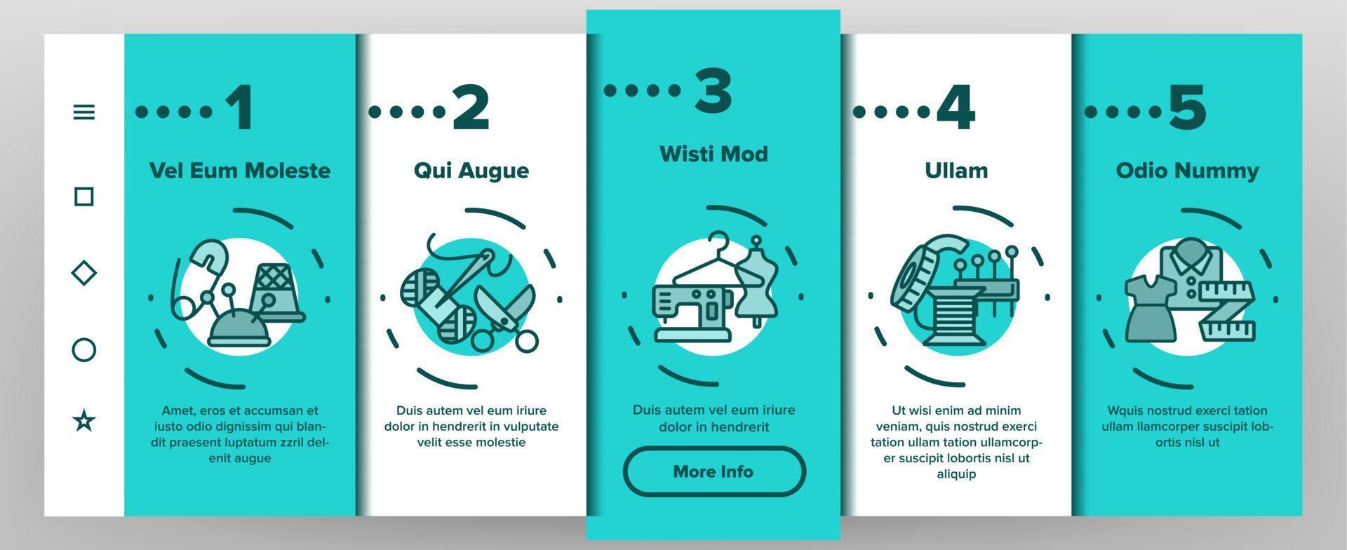 mode atelier en naaien vector onboarding mobiele app paginascherm