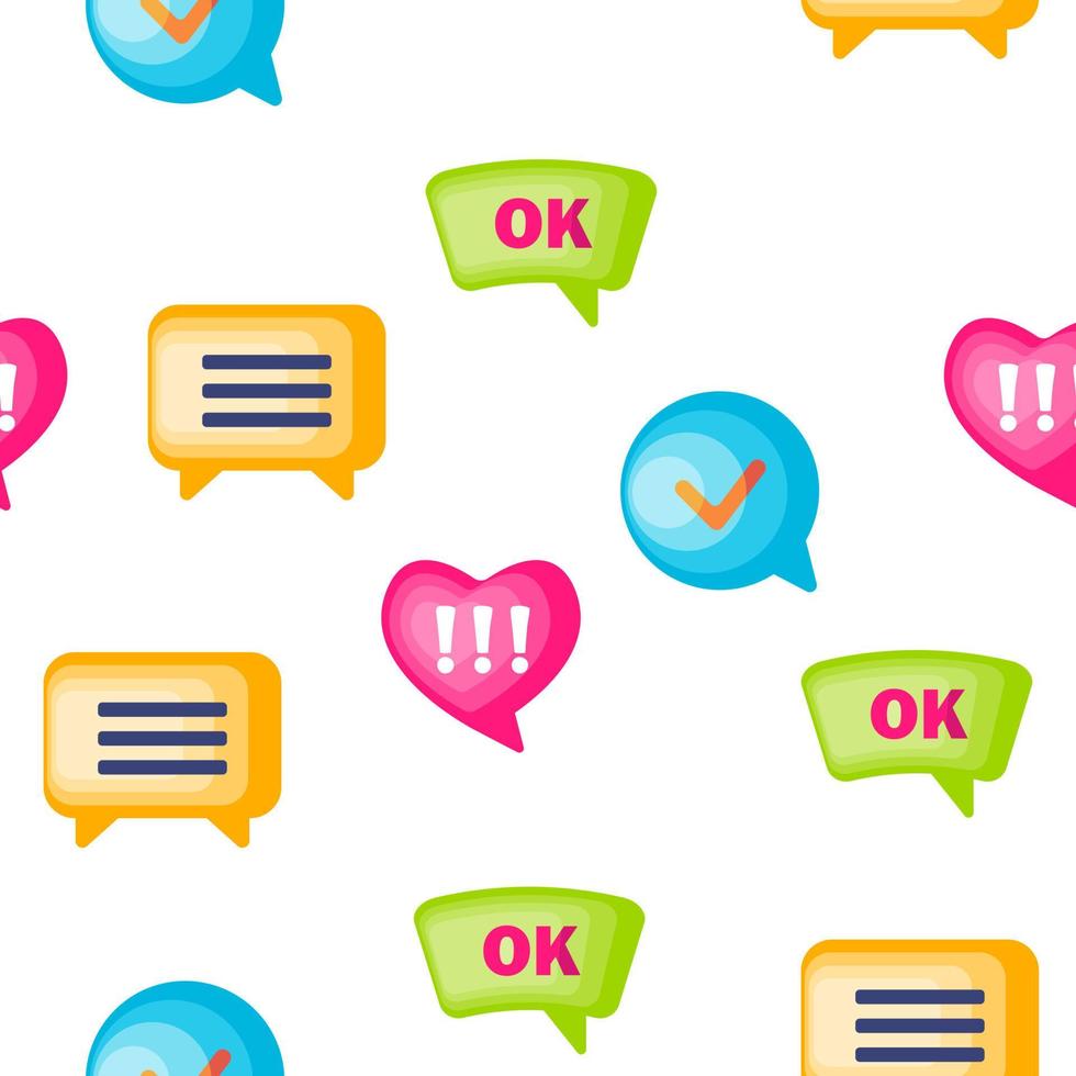 toespraak bubble icon set vector naadloze patroon