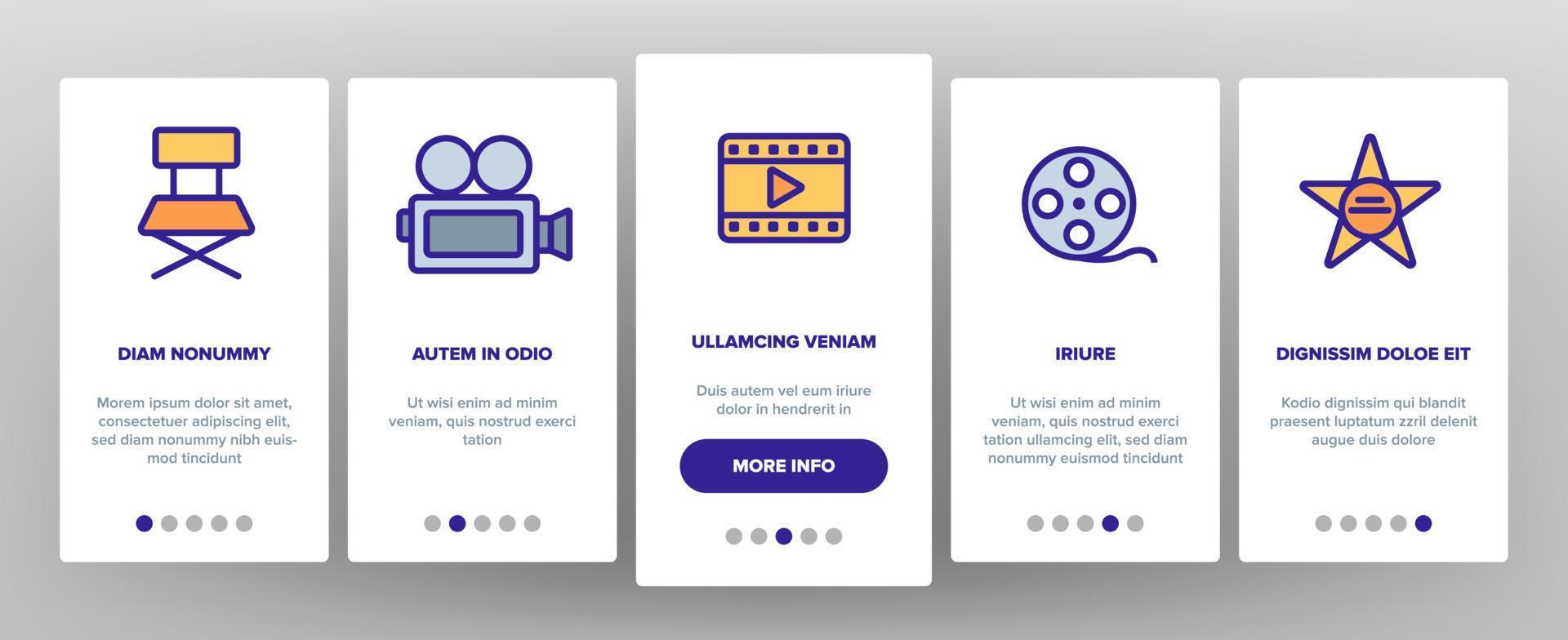 filmbewerking, filmmaken lineaire vector onboarding