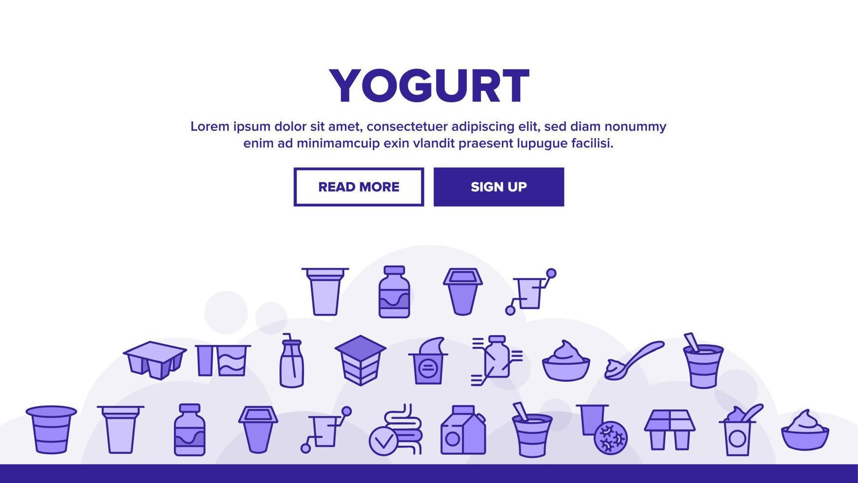 yoghurt zuivel voeding landing header vector