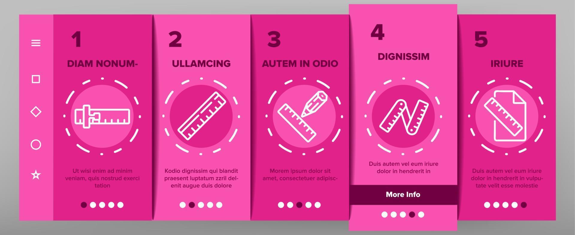 liniaal meetinstrument onboarding pictogrammen instellen vector