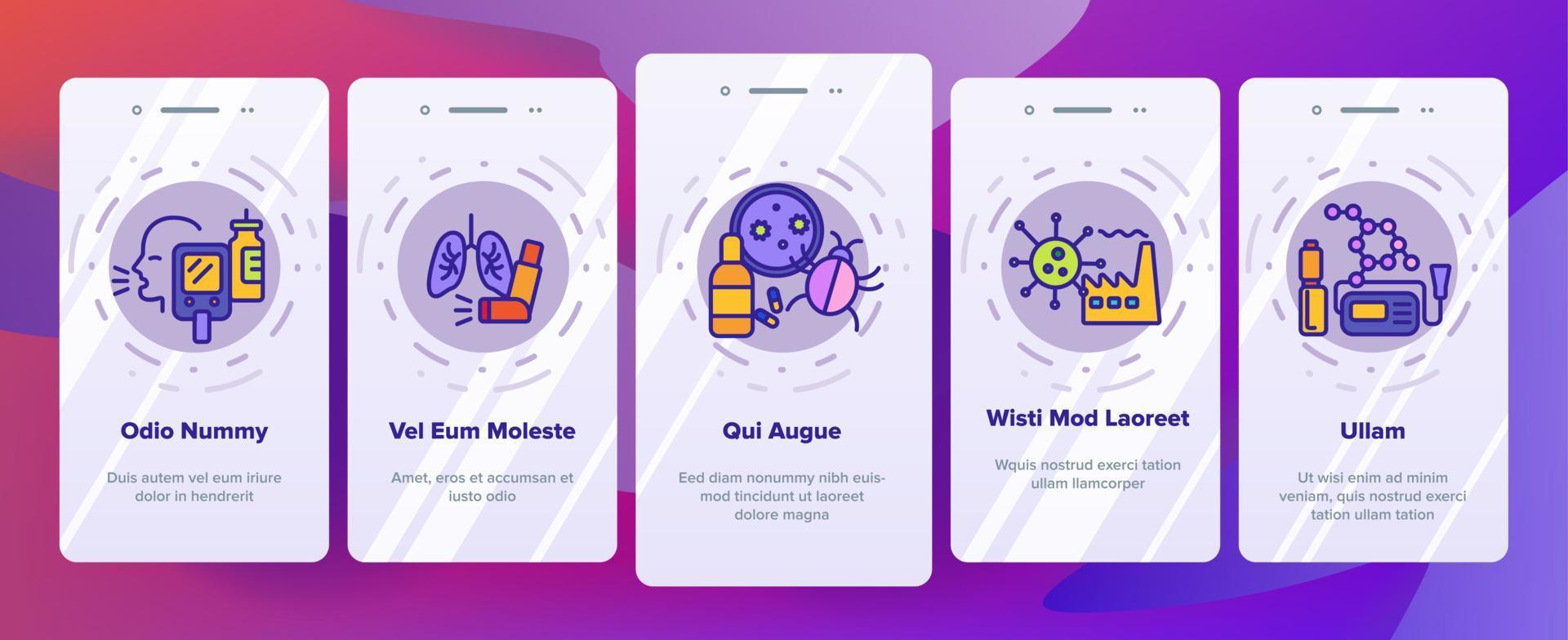 astma ziekte vector onboarding mobiele app paginascherm