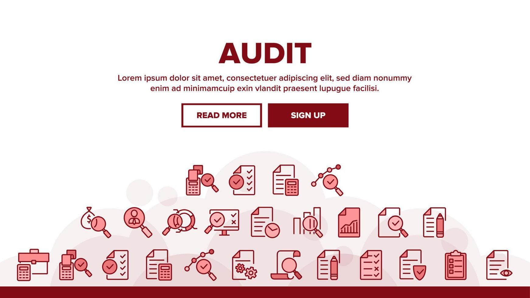 audit financiën rapport landing header vector