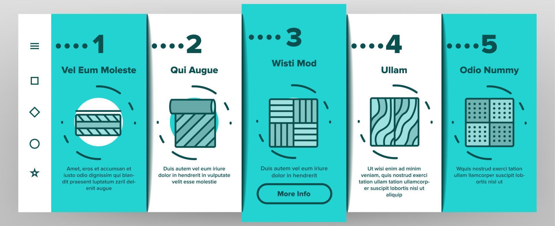 vloer en materiaal onboarding pictogrammen instellen vector