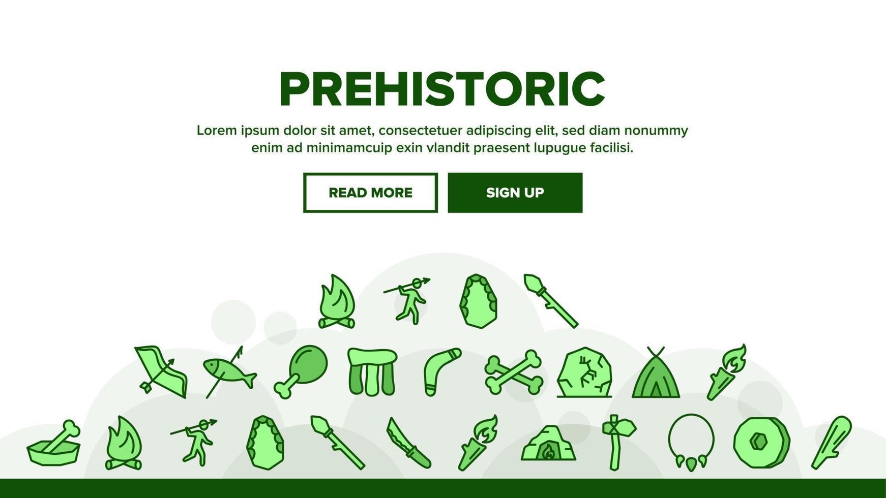 prehistorische primitieve landingskopvector vector