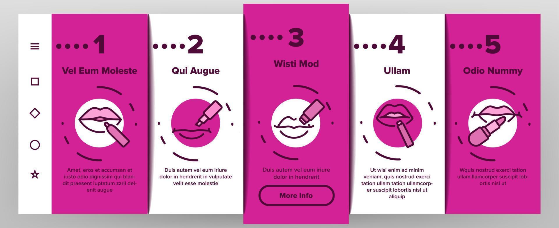 lippenbalsem cosmetische onboarding pictogrammen instellen vector