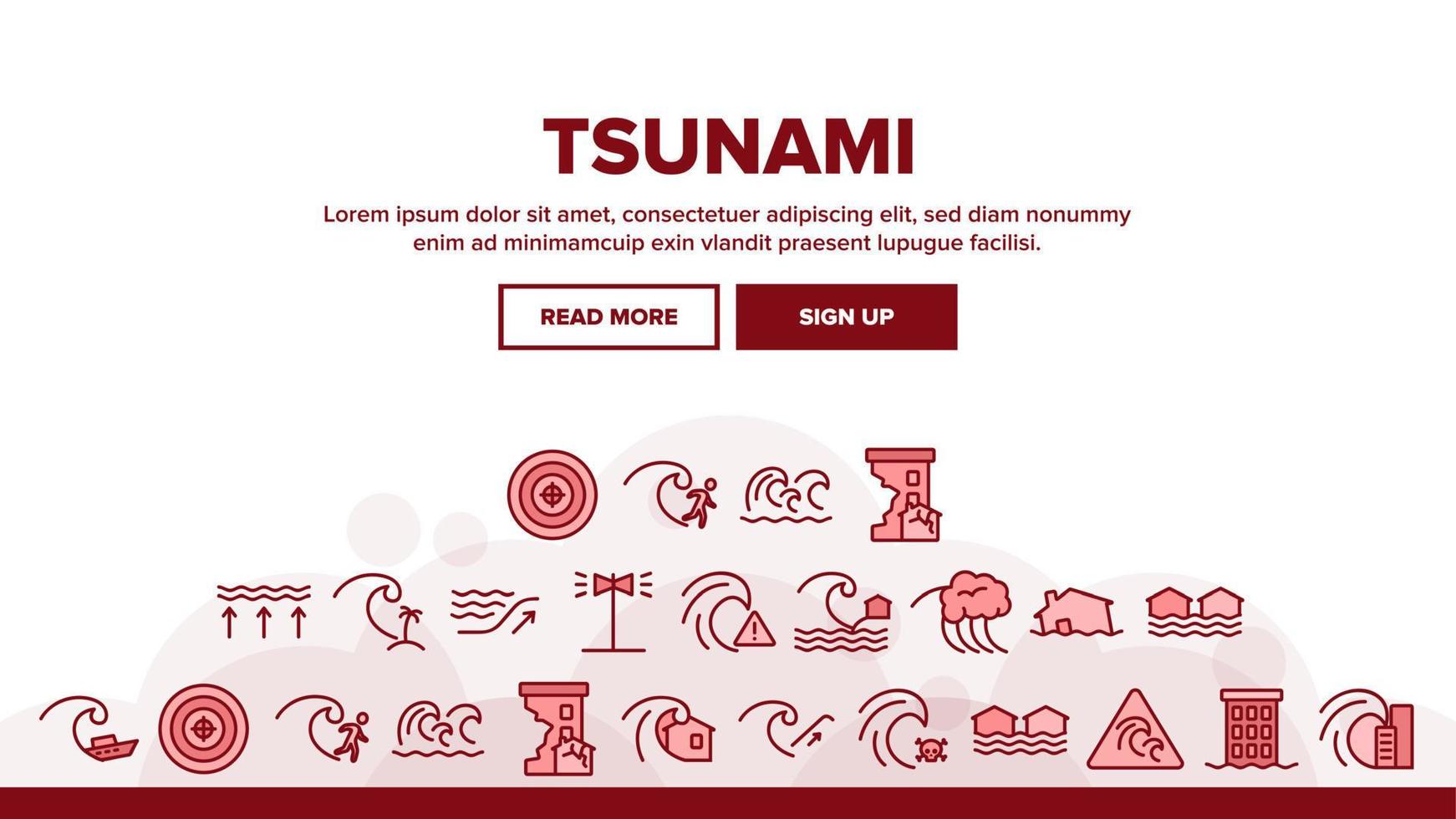 tsunami golf landing header vector