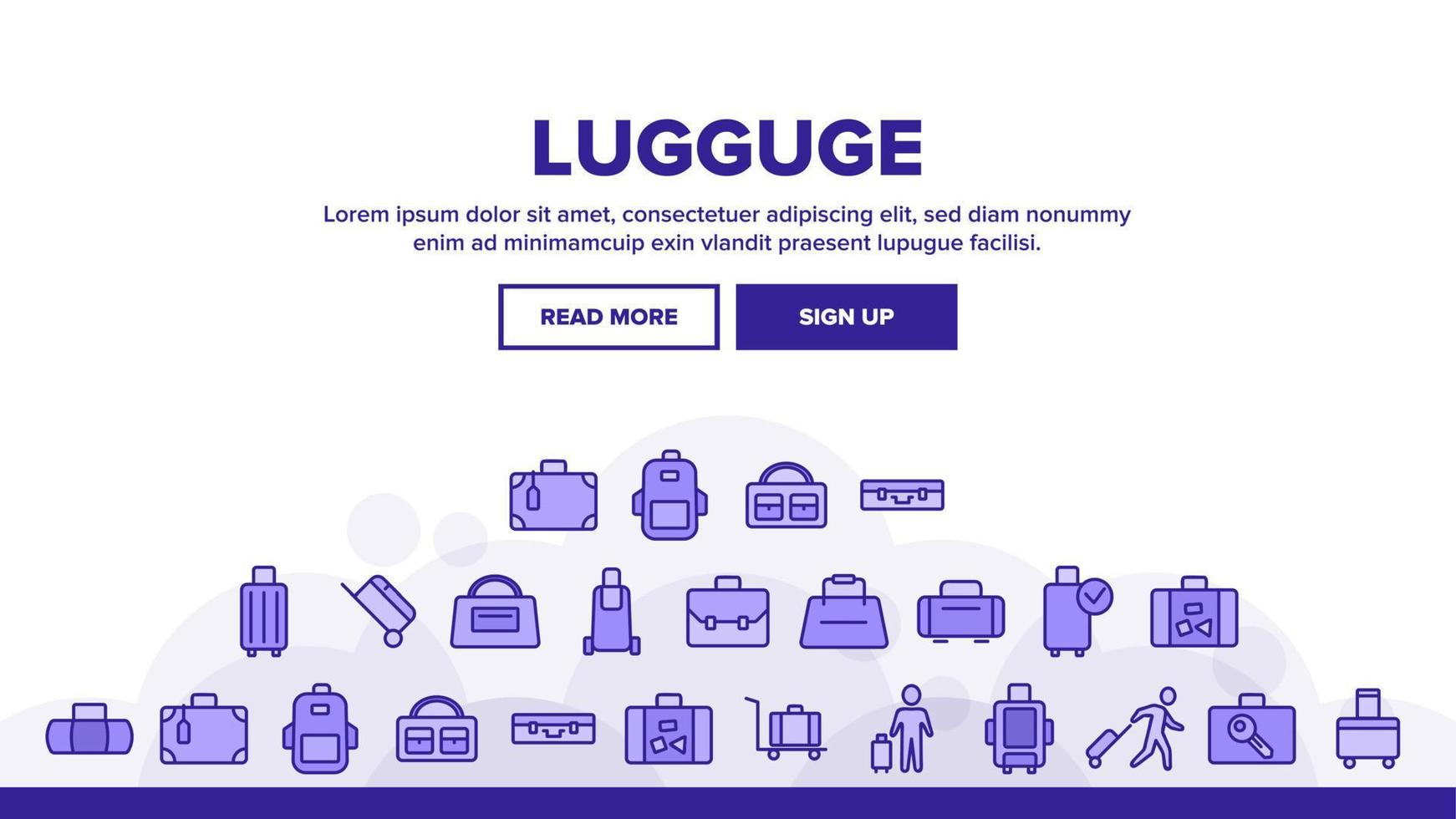 bagage en bagage landing header vector