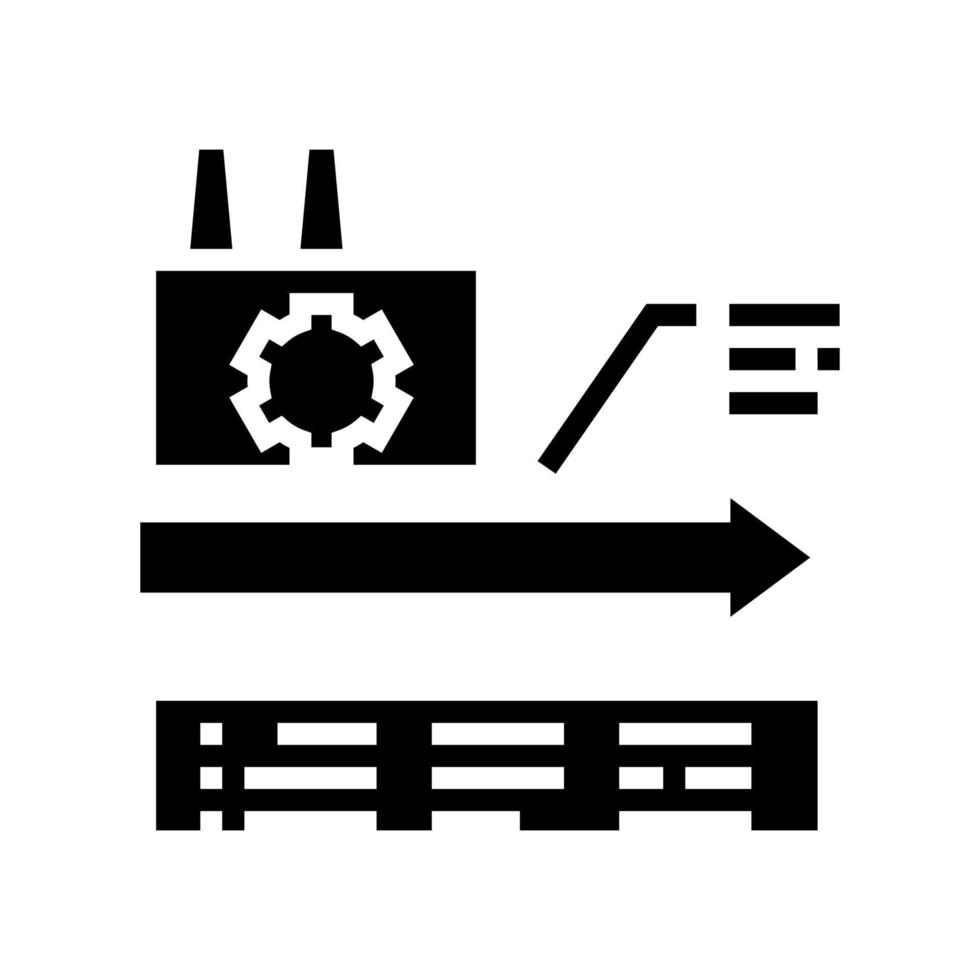 productie lineaire economie glyph pictogram vectorillustratie vector