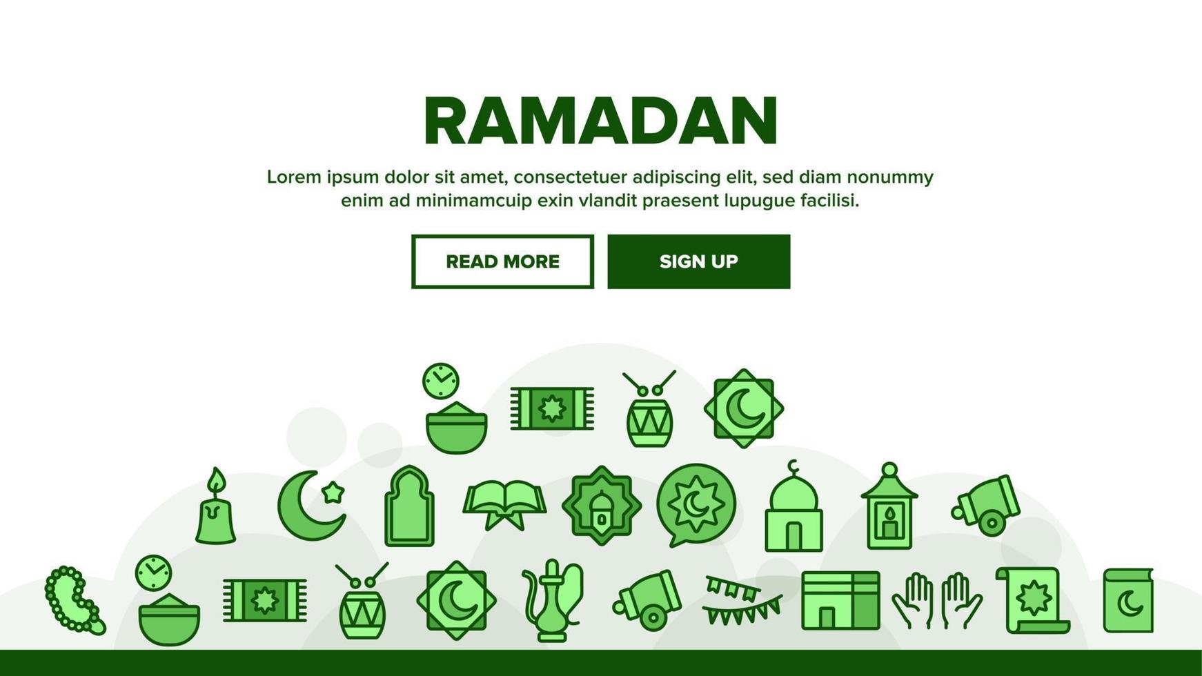 ramadan islam landing header vector