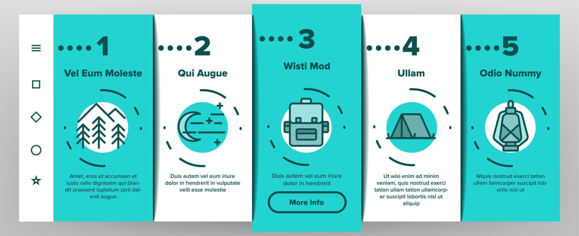 avontuur onboarding pictogrammen instellen vector