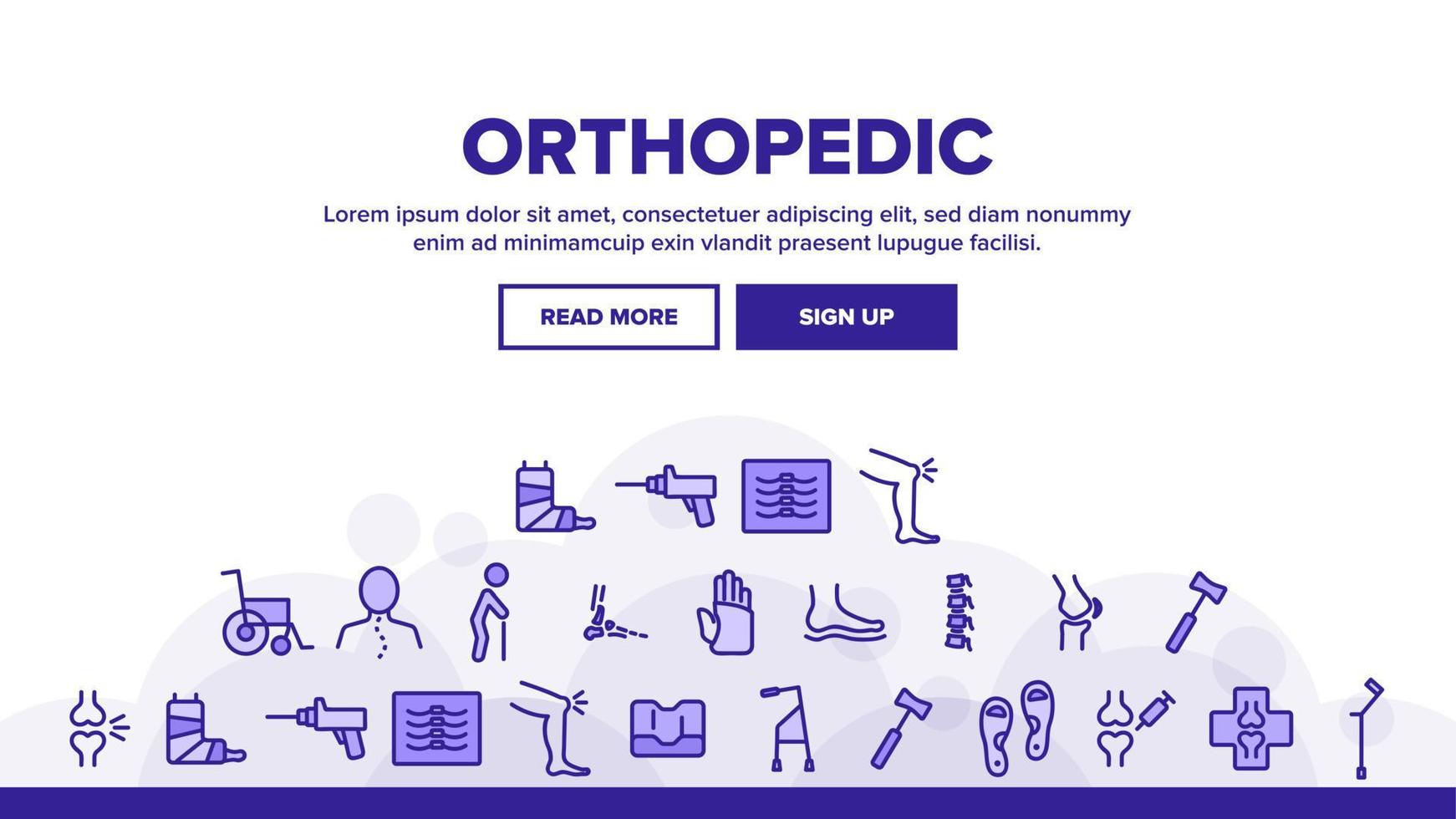 orthopedische landing header vector