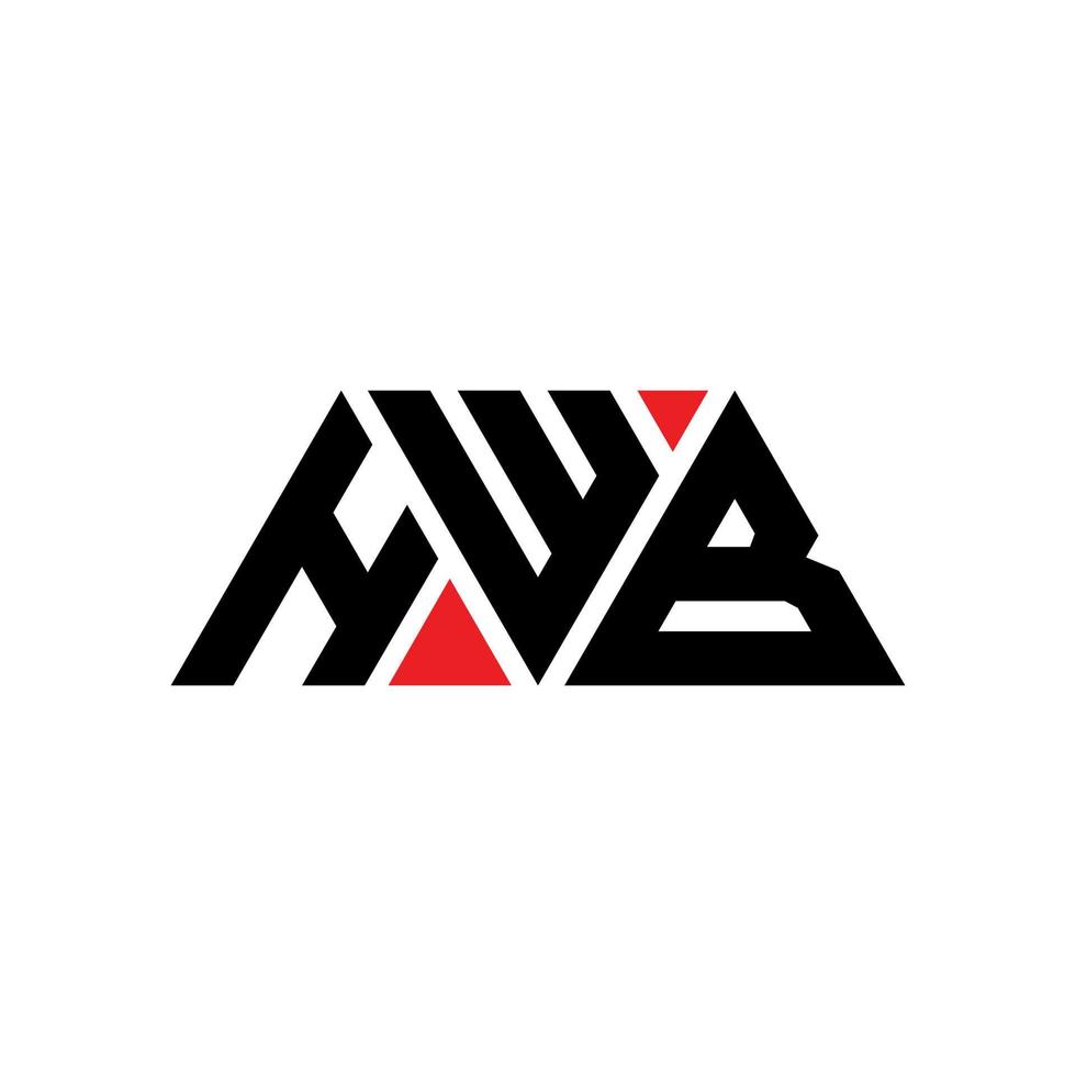 hwb driehoek brief logo ontwerp met driehoekige vorm. hwb driehoek logo ontwerp monogram. hwb driehoek vector logo sjabloon met rode kleur. hwb driehoekig logo eenvoudig, elegant en luxueus logo. hwb