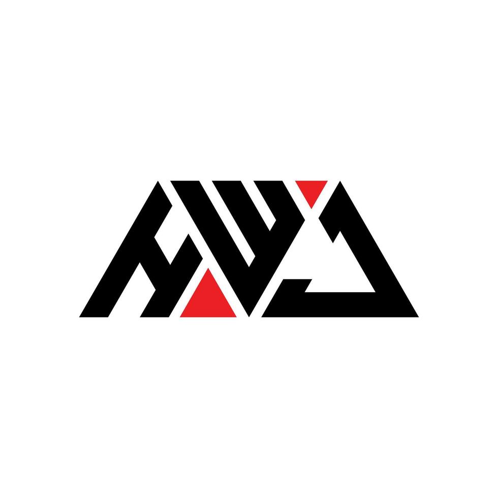 hwj driehoek brief logo ontwerp met driehoekige vorm. hwj driehoek logo ontwerp monogram. hwj driehoek vector logo sjabloon met rode kleur. hwj driehoekig logo eenvoudig, elegant en luxueus logo. hwj