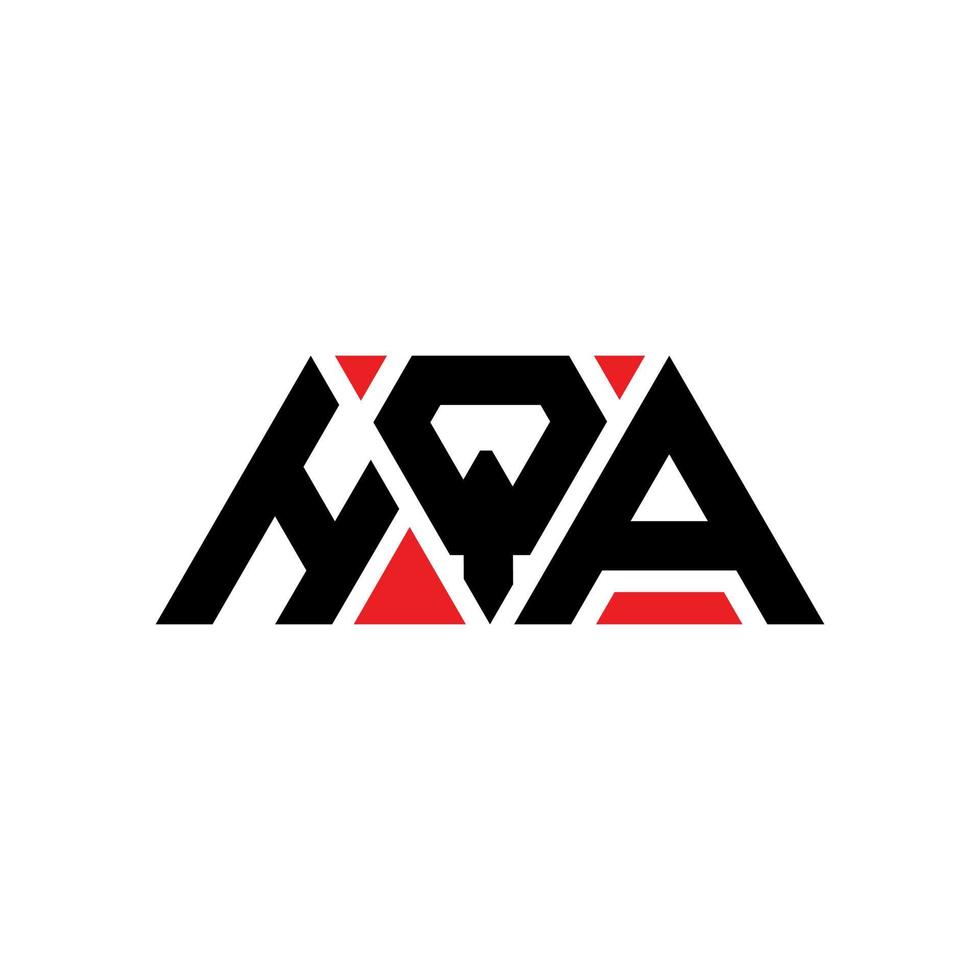 hqa driehoek brief logo ontwerp met driehoekige vorm. hqa driehoek logo ontwerp monogram. hqa driehoek vector logo sjabloon met rode kleur. hqa driehoekig logo eenvoudig, elegant en luxueus logo. hqa