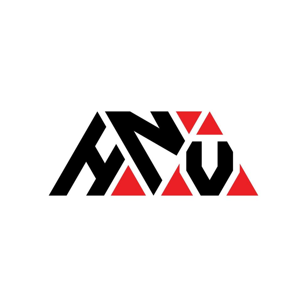 hnv driehoek brief logo ontwerp met driehoekige vorm. hnv driehoek logo ontwerp monogram. hnv driehoek vector logo sjabloon met rode kleur. hnv driehoekig logo eenvoudig, elegant en luxueus logo. hnv