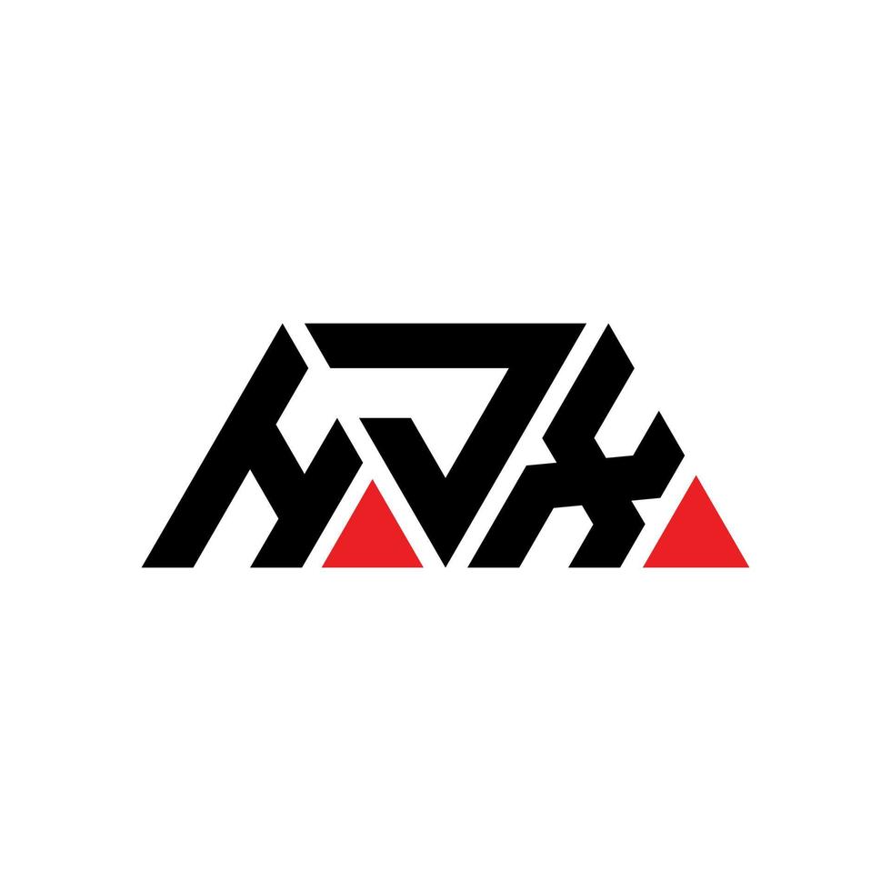 hjx driehoek brief logo ontwerp met driehoekige vorm. hjx driehoek logo ontwerp monogram. hjx driehoek vector logo sjabloon met rode kleur. hjx driehoekig logo eenvoudig, elegant en luxueus logo. hjx