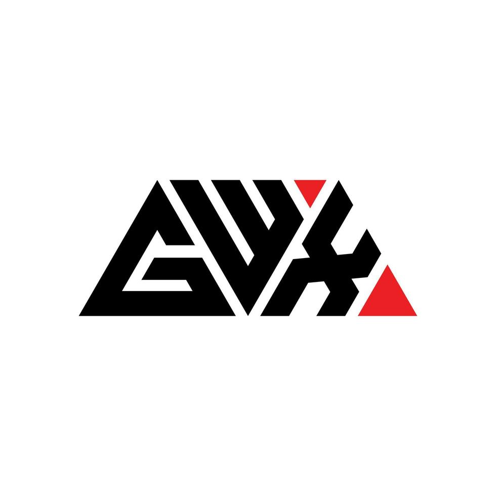 gwx driehoek brief logo ontwerp met driehoekige vorm. gwx driehoek logo ontwerp monogram. gwx driehoek vector logo sjabloon met rode kleur. gwx driehoekig logo eenvoudig, elegant en luxueus logo. gwx