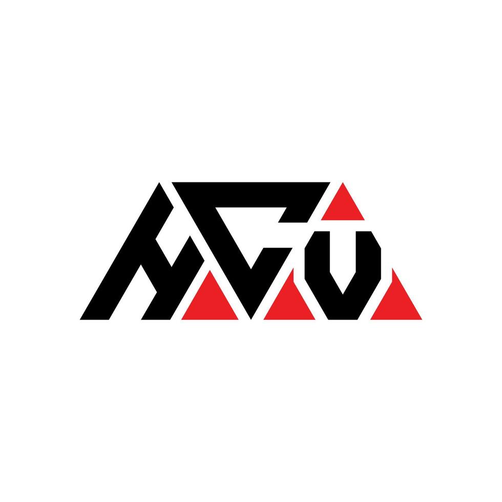 hcv driehoek brief logo ontwerp met driehoekige vorm. hcv driehoek logo ontwerp monogram. hcv driehoek vector logo sjabloon met rode kleur. hcv driehoekig logo eenvoudig, elegant en luxueus logo. hcv