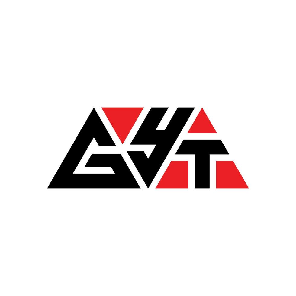 gyt driehoek brief logo ontwerp met driehoekige vorm. gyt driehoek logo ontwerp monogram. gyt driehoek vector logo sjabloon met rode kleur. gyt driehoekig logo eenvoudig, elegant en luxueus logo. gyt