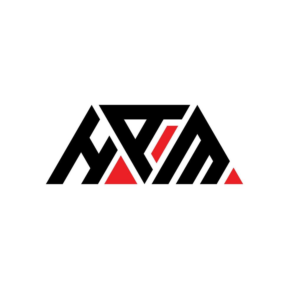 ham driehoek brief logo ontwerp met driehoekige vorm. ham driehoek logo ontwerp monogram. ham driehoek vector logo sjabloon met rode kleur. ham driehoekig logo eenvoudig, elegant en luxueus logo. ham