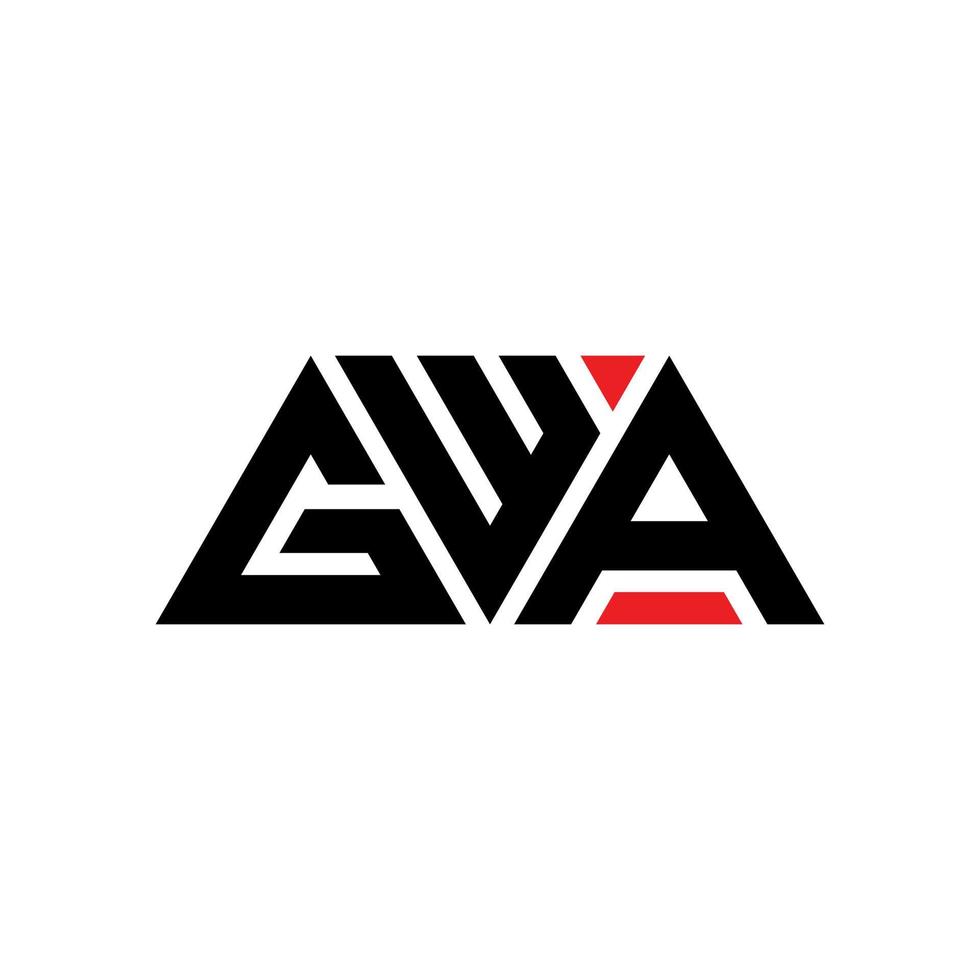 gwa driehoek brief logo ontwerp met driehoekige vorm. gwa driehoek logo ontwerp monogram. gwa driehoek vector logo sjabloon met rode kleur. gwa driehoekig logo eenvoudig, elegant en luxueus logo. gwa