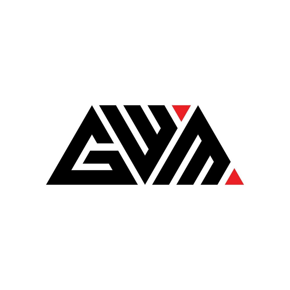 gwm driehoek brief logo ontwerp met driehoekige vorm. gwm driehoek logo ontwerp monogram. gwm driehoek vector logo sjabloon met rode kleur. gwm driehoekig logo eenvoudig, elegant en luxueus logo. gwm