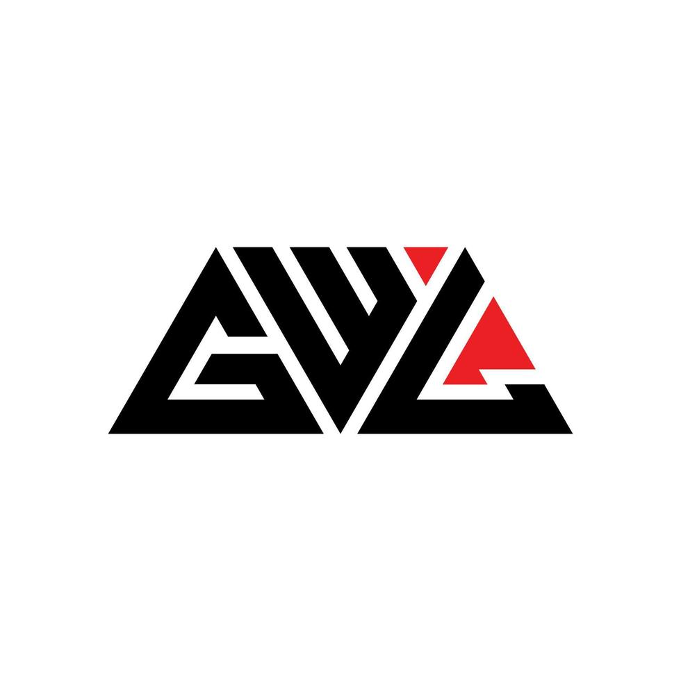 gwl driehoek brief logo ontwerp met driehoekige vorm. gwl driehoek logo ontwerp monogram. gwl driehoek vector logo sjabloon met rode kleur. gwl driehoekig logo eenvoudig, elegant en luxueus logo. gwl