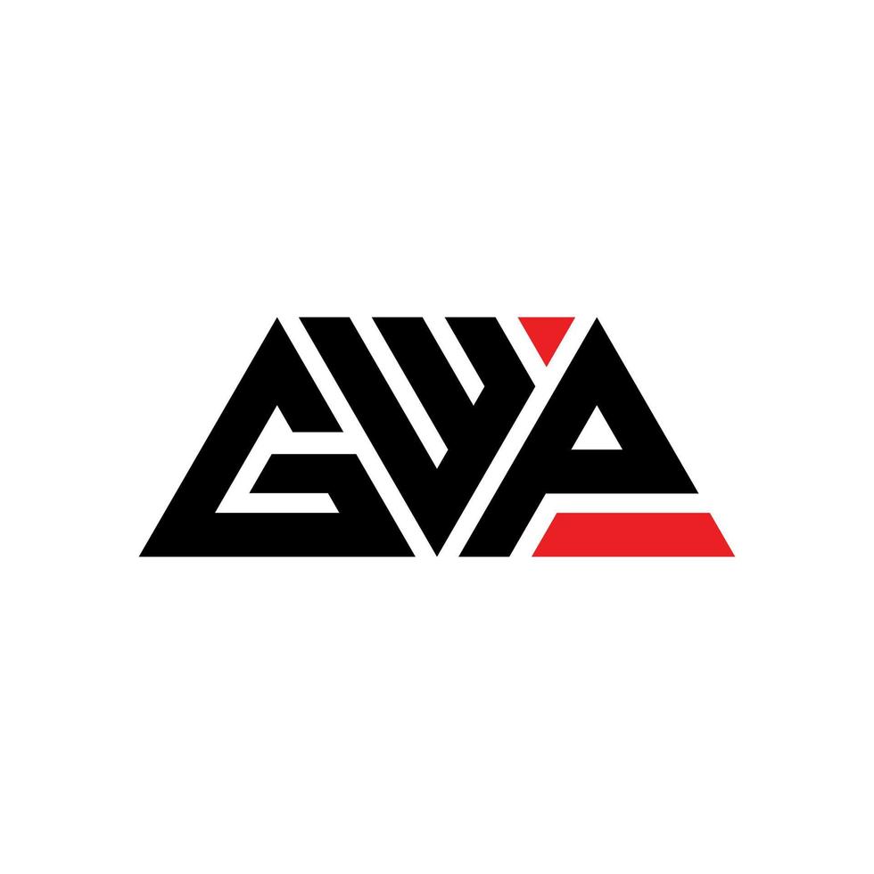 gwp driehoek brief logo ontwerp met driehoekige vorm. gwp driehoek logo ontwerp monogram. gwp driehoek vector logo sjabloon met rode kleur. gwp driehoekig logo eenvoudig, elegant en luxueus logo. gwp