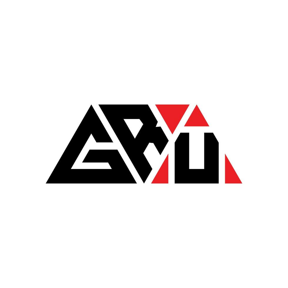 gru driehoek brief logo ontwerp met driehoekige vorm. gru driehoek logo ontwerp monogram. gru driehoek vector logo sjabloon met rode kleur. gru driehoekig logo eenvoudig, elegant en luxueus logo. gru