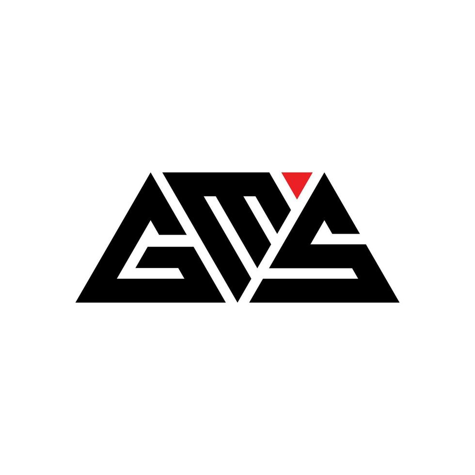 gms driehoek brief logo ontwerp met driehoekige vorm. gms driehoek logo ontwerp monogram. gms driehoek vector logo sjabloon met rode kleur. gms driehoekig logo eenvoudig, elegant en luxueus logo. gms
