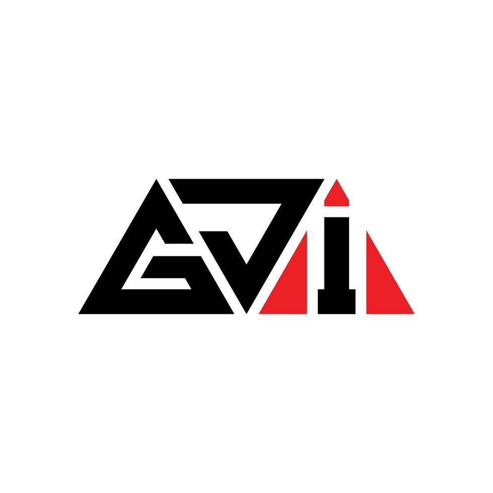 gji driehoek brief logo ontwerp met driehoekige vorm. gji driehoek logo ontwerp monogram. gji driehoek vector logo sjabloon met rode kleur. gji driehoekig logo eenvoudig, elegant en luxueus logo. gji
