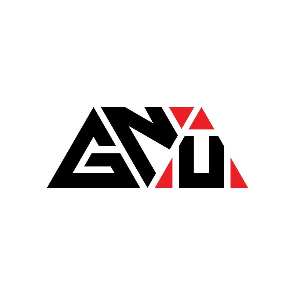 gnu driehoek brief logo ontwerp met driehoekige vorm. gnu driehoek logo ontwerp monogram. gnu driehoek vector logo sjabloon met rode kleur. gnu driehoekig logo eenvoudig, elegant en luxueus logo. gnu