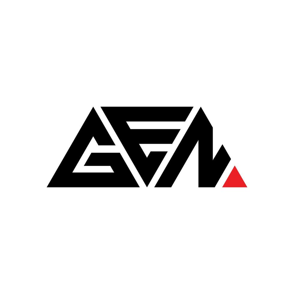 gen driehoek brief logo ontwerp met driehoekige vorm. gen driehoek logo ontwerp monogram. gen driehoek vector logo sjabloon met rode kleur. gen driehoekig logo eenvoudig, elegant en luxueus logo. gen