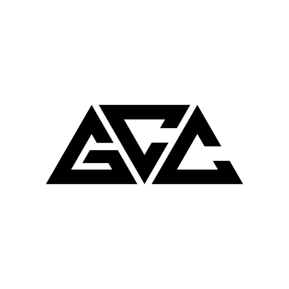 gcc driehoek brief logo ontwerp met driehoekige vorm. gcc driehoek logo ontwerp monogram. gcc driehoek vector logo sjabloon met rode kleur. gcc driehoekig logo eenvoudig, elegant en luxueus logo. gcc