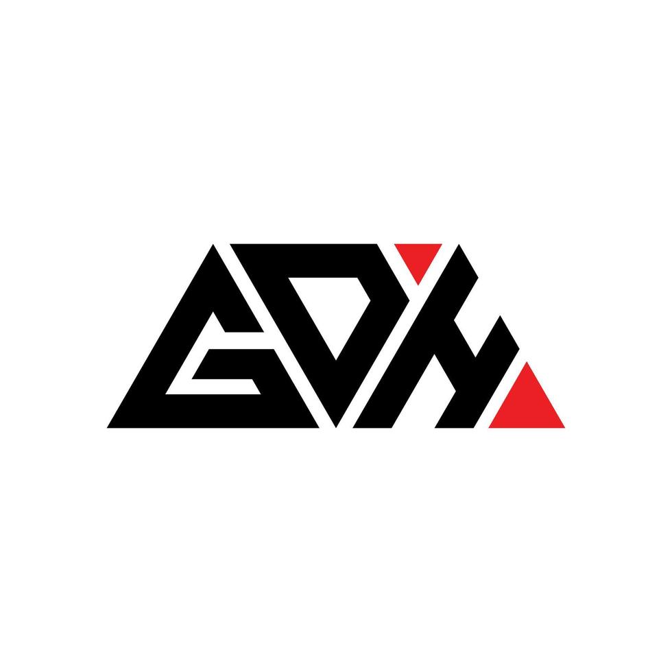 gdh driehoek brief logo ontwerp met driehoekige vorm. gdh driehoek logo ontwerp monogram. gdh driehoek vector logo sjabloon met rode kleur. gdh driehoekig logo eenvoudig, elegant en luxueus logo. gdh