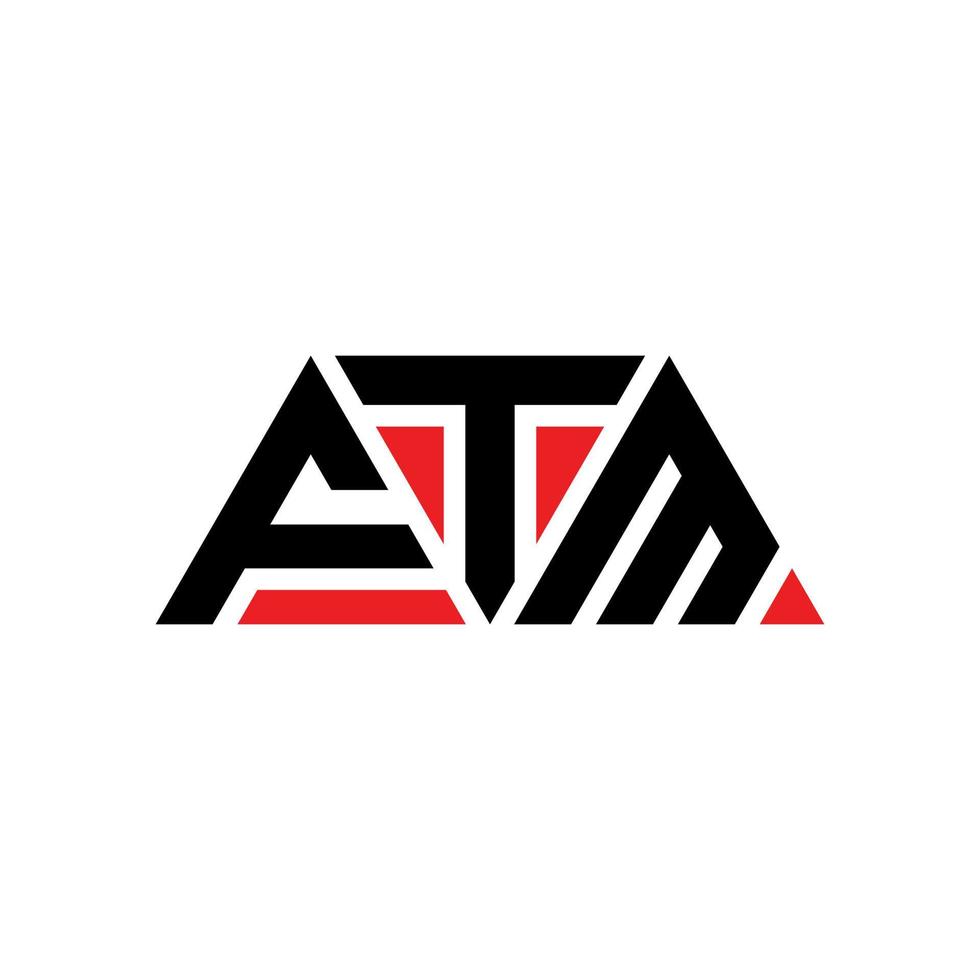 ftm driehoek brief logo ontwerp met driehoekige vorm. ftm driehoek logo ontwerp monogram. ftm driehoek vector logo sjabloon met rode kleur. ftm driehoekig logo eenvoudig, elegant en luxueus logo. ftm