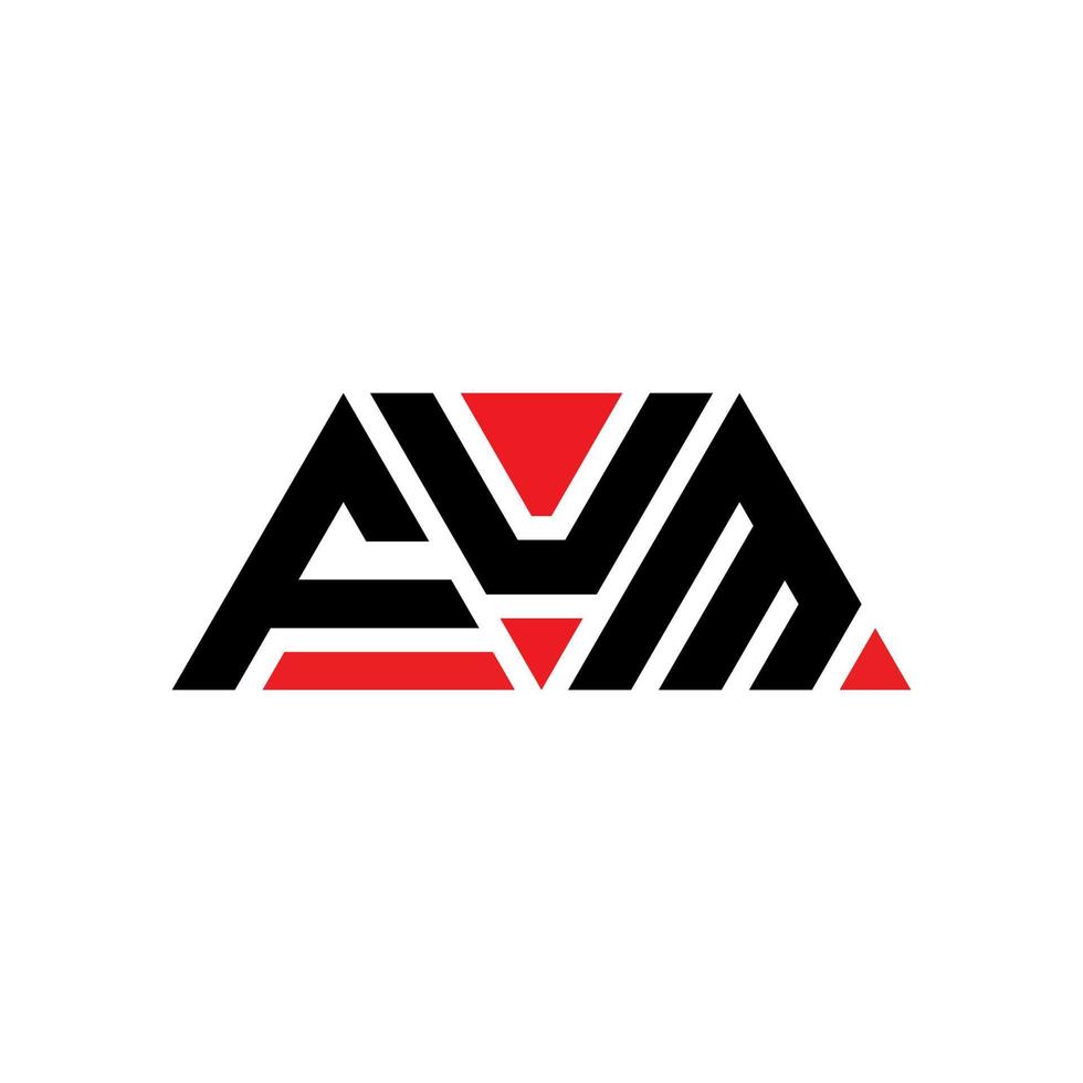 fum driehoek brief logo ontwerp met driehoekige vorm. fum driehoek logo ontwerp monogram. fum driehoek vector logo sjabloon met rode kleur. fum driehoekig logo eenvoudig, elegant en luxueus logo. fum
