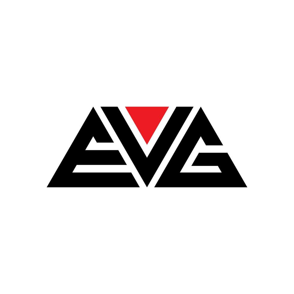 evg driehoek brief logo ontwerp met driehoekige vorm. evg driehoek logo ontwerp monogram. evg driehoek vector logo sjabloon met rode kleur. evg driehoekig logo eenvoudig, elegant en luxueus logo. evg