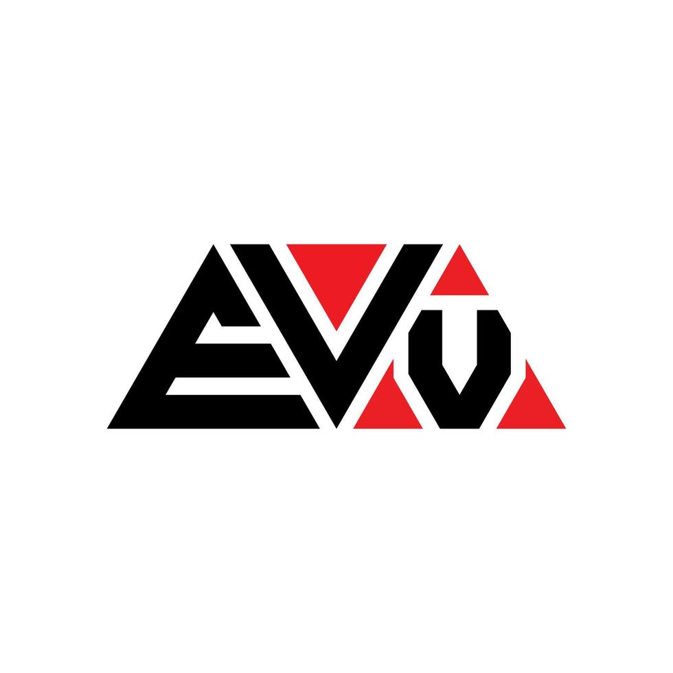 evv driehoek brief logo ontwerp met driehoekige vorm. evv driehoek logo ontwerp monogram. evv driehoek vector logo sjabloon met rode kleur. evv driehoekig logo eenvoudig, elegant en luxueus logo. evv