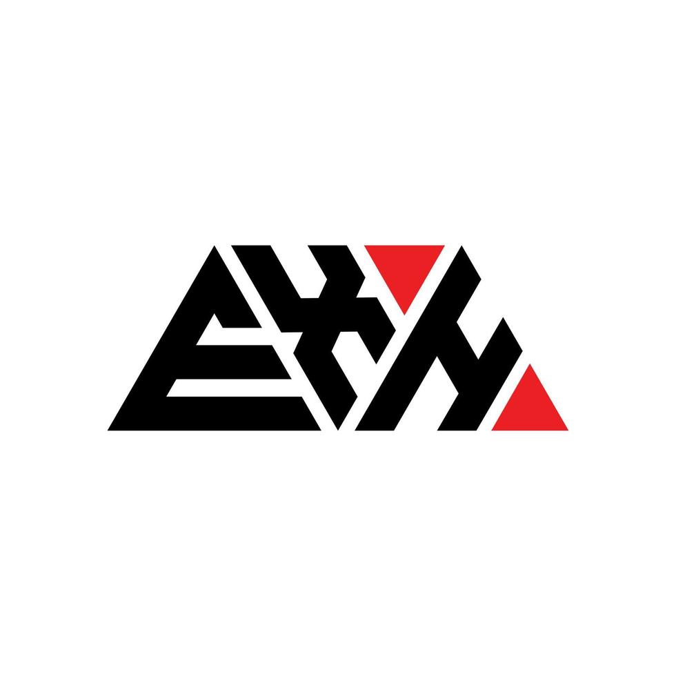 exh driehoek brief logo ontwerp met driehoekige vorm. exh driehoek logo ontwerp monogram. exh driehoek vector logo sjabloon met rode kleur. exh driehoekig logo eenvoudig, elegant en luxueus logo. exh