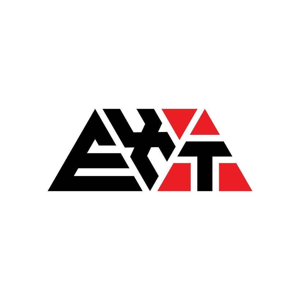 ext driehoek letter logo ontwerp met driehoekige vorm. ext driehoek logo ontwerp monogram. ext driehoek vector logo sjabloon met rode kleur. ext driehoekig logo eenvoudig, elegant en luxueus logo. ext